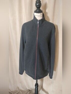 Ted Baker London Men's Mock Neck Zip-Up Gray Ribbed Knit Jacket. Size 4/US L